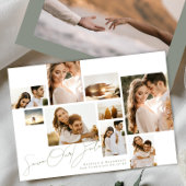 White Sage Green Collage Multi foto bruiloft Save The Date