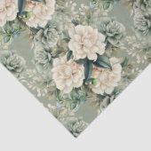White Sage Green Floral Gift Tissuepapier (Detail)