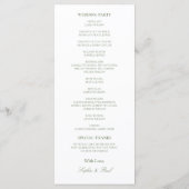White Sage Green Wedding Programme (Dos)