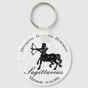 White Sagittarius Zodiac Sign Astrology Custom Sleutelhanger