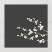 White Sakura Cherry Blossom Modern Asian Wedding Menu (Achterkant)