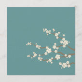 White Sakura Cherry Blossom Modern Asian Wedding Menu (Achterkant)