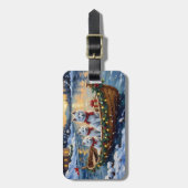White Samoyed Christmas Boat Holiday Bagagelabel (Voorkant verticaal)