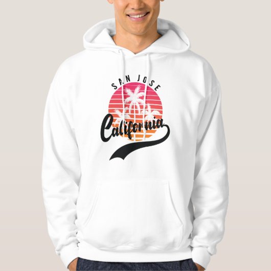 White San Jose Angeles Retro Sunset Sweat - shirt (Devant)