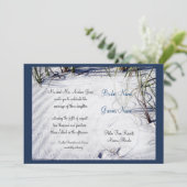 White Sand Beach bruiloft uitnodiging (Staand voorkant)