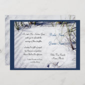 White Sand Beach bruiloft uitnodiging (Voorkant / Achterkant)