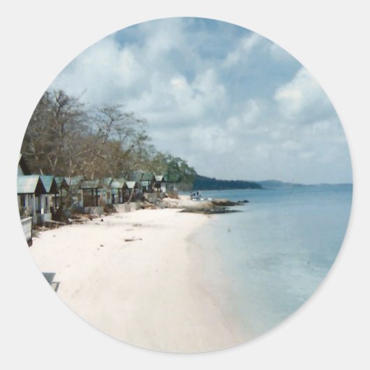 White Sand Beach Thailand Ronde Sticker (Voorkant)