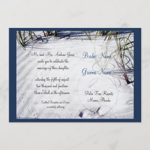 White Sand Beach Wedding Invitation