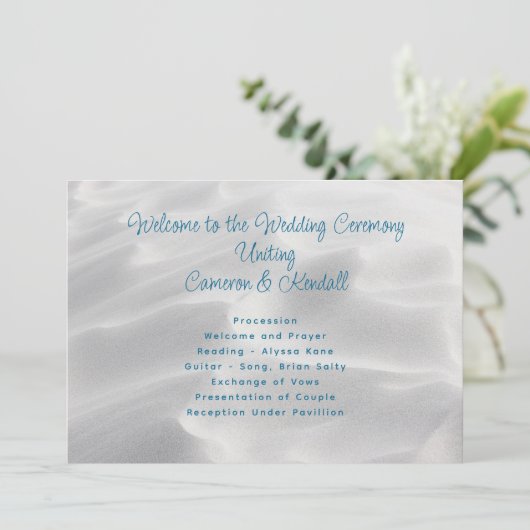 White Sand Beach Wedding Programme (Debout devant)