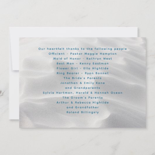 White Sand Beach Wedding Programme (Dos)