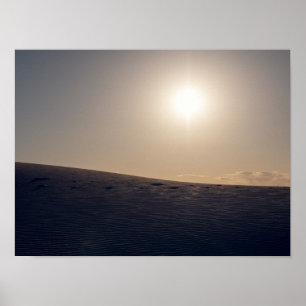 White Sand Dunes National Park bij zonsondergang Poster