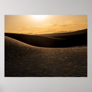 White Sand Dunes National Park bij zonsondergang Poster