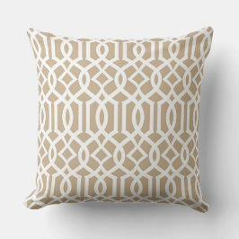 White Sand Moroccan Trellis Decor Pillow Kussen