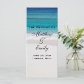 White Sand Ocean Beach Tropische bruiloft programm Programma (Staand voorkant)