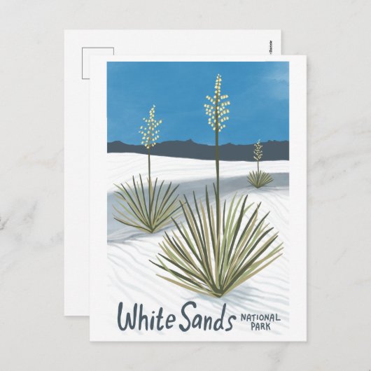 White Sands National Park New Mexico Gips Yucca Feestdagenkaart (Voorkant / Achterkant)