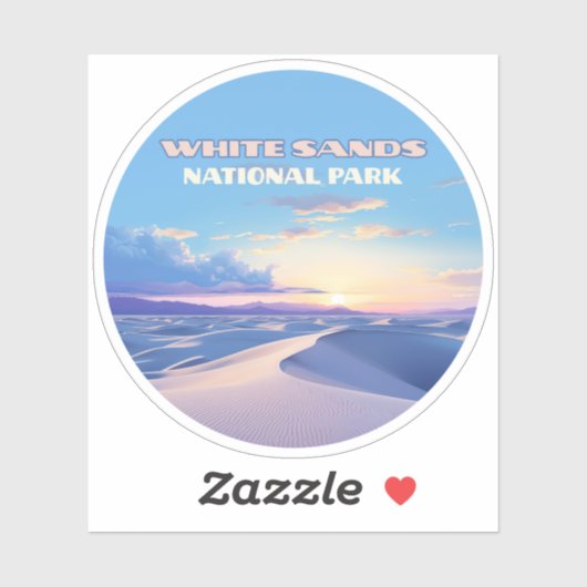 White Sands National Park Sunset Dunes New Mexico Sticker (Vel)