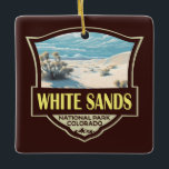 White Sands National Park Travel Art Vintage<br><div class="desc">Design d'illustration vectorielle White Sands. Le parc est situé dans l'état du Nouveau-Mexique et complètement entouré par la chaîne de missiles White Sands.</div>