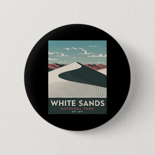 White Sands National Park Vintage Kamperen Wandele Ronde Button 5,7 Cm