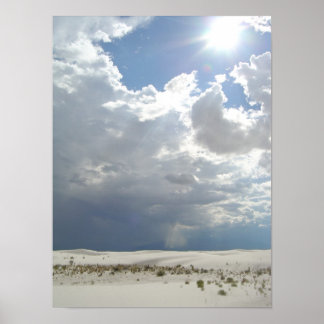 White Sands White Clouds White Sun Poster