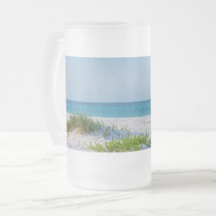 White Sandy Beach Florida Coastline Frosted Glass Matglas Bierpul