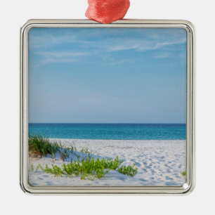 White Sandy Beach Florida Coastline Metalen Ornament