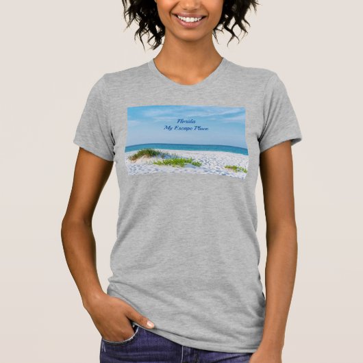 White Sandy Beach Florida Coastline T-Shirt (Voorkant)