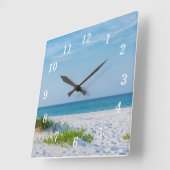White Sandy Beach Florida Coastline Vierkante Klok (Hoek)