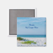 White Sandy Beach Florida kustlijn Magnet Magneet (Voorkant / Achterkant)
