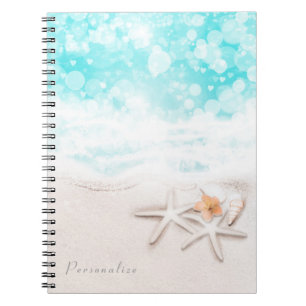White Sandy Beach Starfish Blue Ocean Tropcial Notitieboek