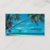 White Sandy Beach with Coconut Palms Visitekaartje (Voorkant)