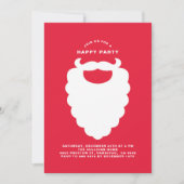 White Santa Beard Modern Holiday Party Uitnodiging (Voorkant)
