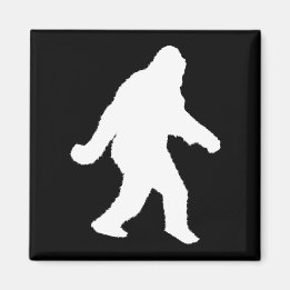 White Sasquatch Silhouette voor donkere achtergron Magneet