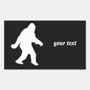 White Sasquatch Silhouette voor donkere achtergron Rechthoekige Sticker