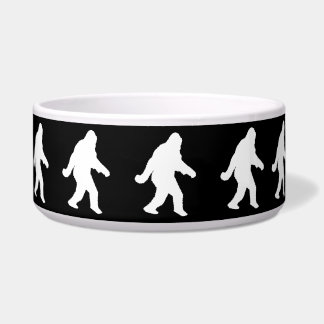 White Sasquatch Silhouette voor donkere achtergron Voerbakje