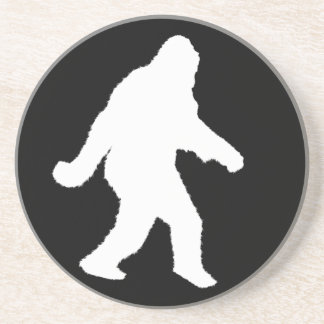 White Sasquatch Silhouette voor donkere achtergron Zandsteen Onderzetter