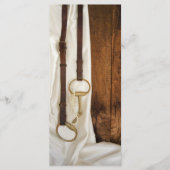 White Satin and Horse Bit Western Wedding Programm Programma (Voorkant)