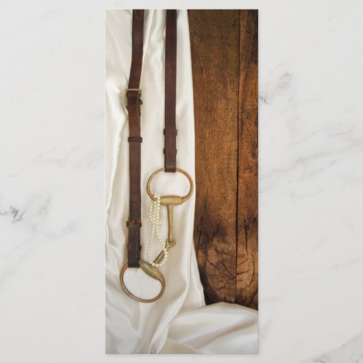 White Satin and Horse Bit Western Wedding Programm Programma (Voorkant)