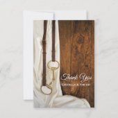 White Satin Horse Bit Western Weddenschap Bedankt (Voorkant)