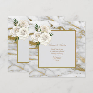 White Satin Rozen Informal Weddenschap Kaart