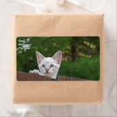 White Savannah Cat Shipping Label (Insitu)