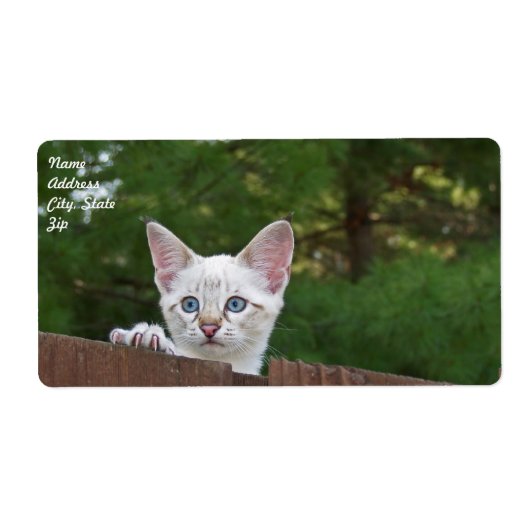 White Savannah Cat Shipping Label (Voorkant)