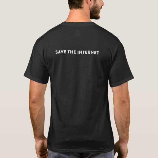 White Save the Internet Rustic Script Statement T-shirt (Achterkant)