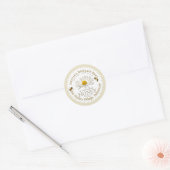 White Scallop Honey Label with Daisy and Honeybee (Envelop)