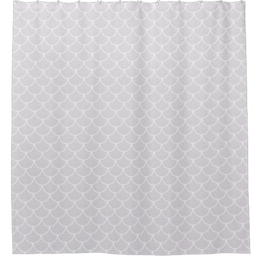 White Scalloped Mermaid Scale Pattern Douchegordijn (Voorkant)