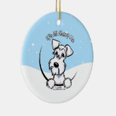 White Schnauzer heeft alles over me. Keramisch Ornament (Rechts)