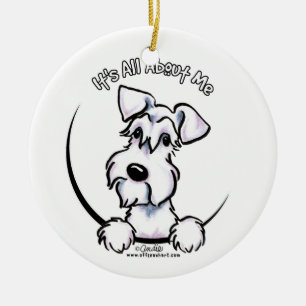 White Schnauzer IAAM Keramisch Ornament