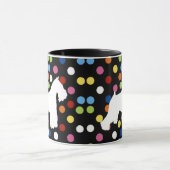 White Schnauzer Polka Dot Coffee Mok (Midden)