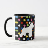 White Schnauzer Polka Dot Coffee Mok (Links)