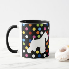 White Schnauzer Polka Dot Coffee Mok
