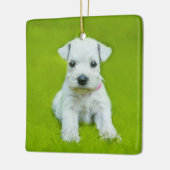 White Schnauzer Puppy Keramisch Ornament (Links)